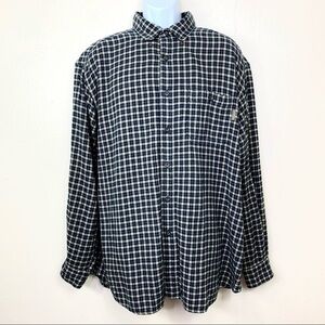 Woolrich Men’s Shirt Plaid Buttons Down Blue XL